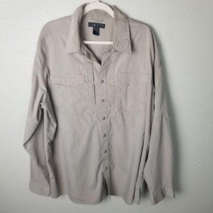 5.11 Tactical Mens XL Khaki Long Sleeve Button Dow